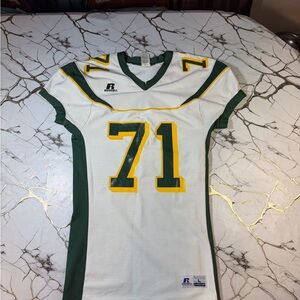 Russell Athletic Green and White Jersey